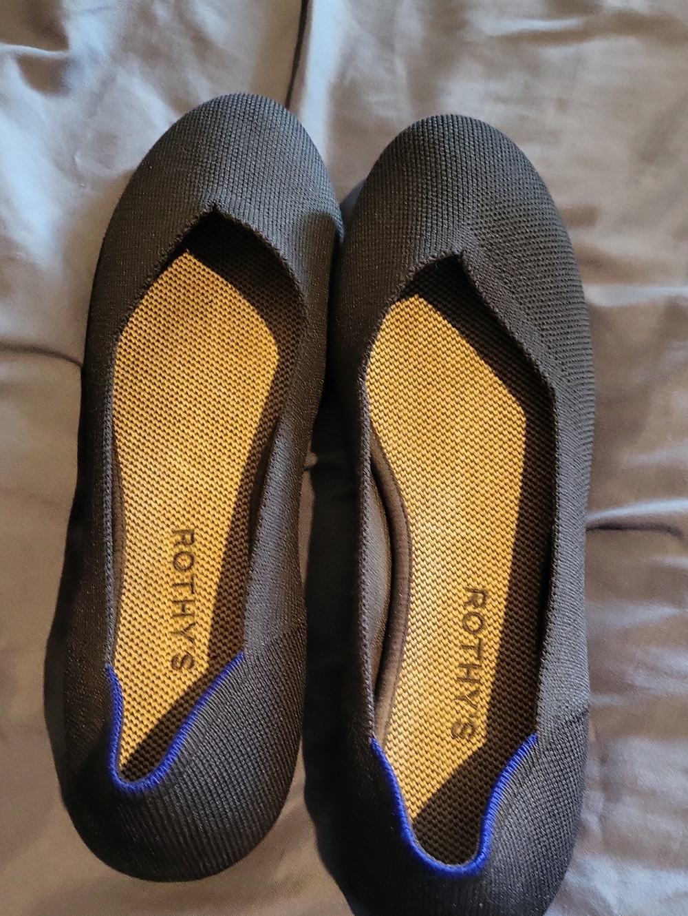 Rothy's NAVY Knit Flats with Blue Trim